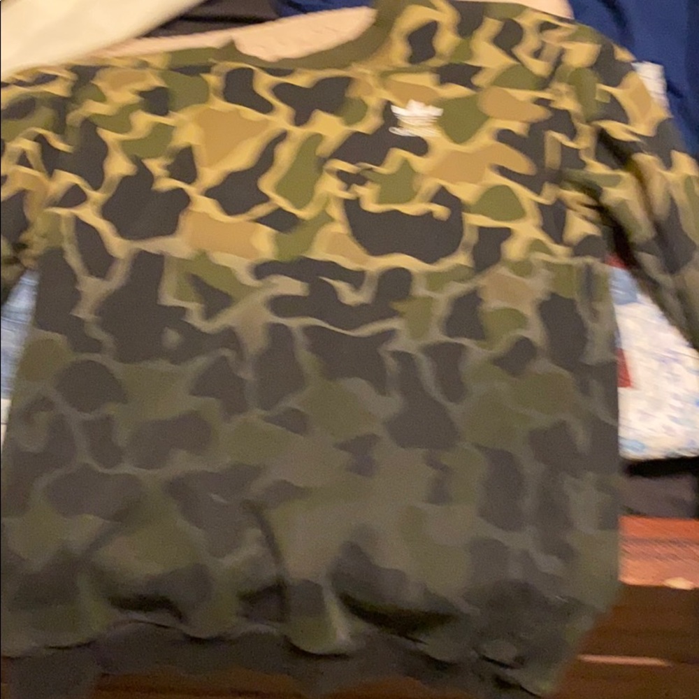Adidas camo crewneck used